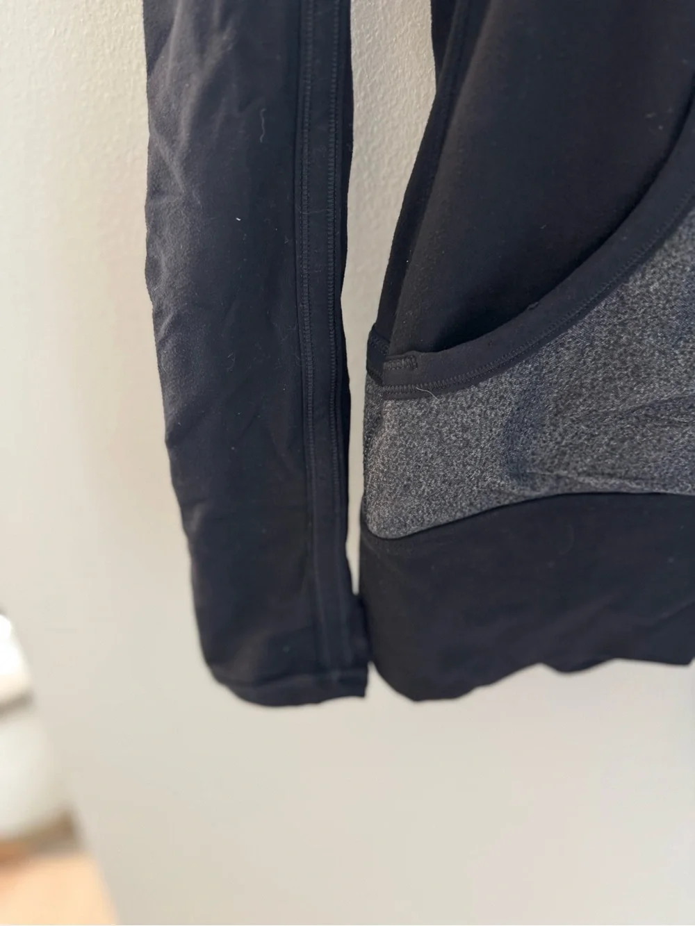 Lululemon Black and Charcoal Ruched Zip Hoodie